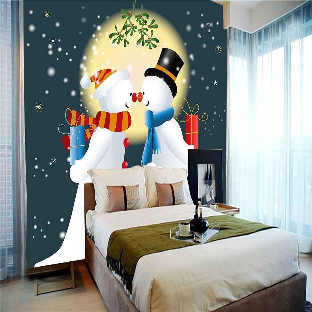 Papel Pintado Mural Foto Hogar Papel Pintado Foto 3D Personalizado Pareja De Muñeco De Nieve De Navidad Pintura De Pared Arte Mural Papel Tapiz Sala De Estar Fondo De Tv Papel 350(ancho)x256(alto)cm