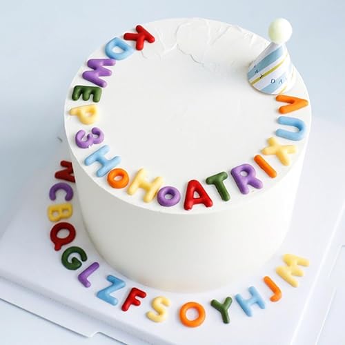 Miniatura 4 de MINFEIDMS Moldes de letras cubiertas de chocolate, fresas de silicona en mayúsculas y minúsculas con números alfabéticos para decoración de