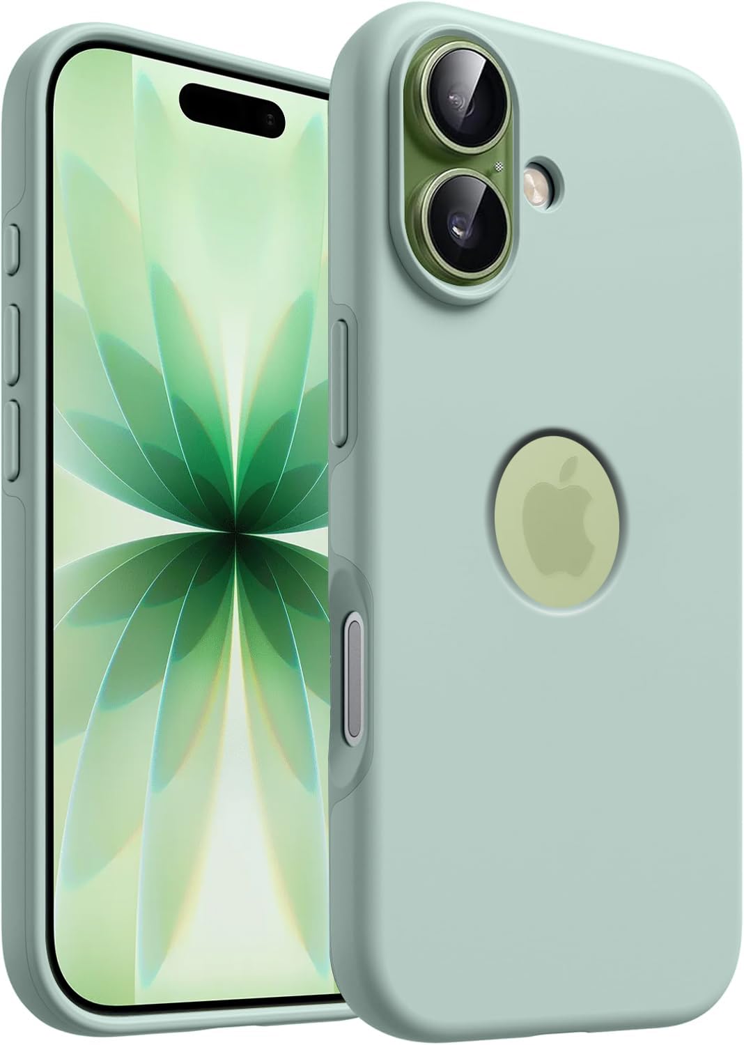 Elzzi Microfiber Logo Cut Cover Compatible for iPhone 17 Case Liquid Silicone Cases Full Body 4 Layer Protective Covers Shockproof Back Cover with High Raised Camera Lips (Mint Green)-image-47