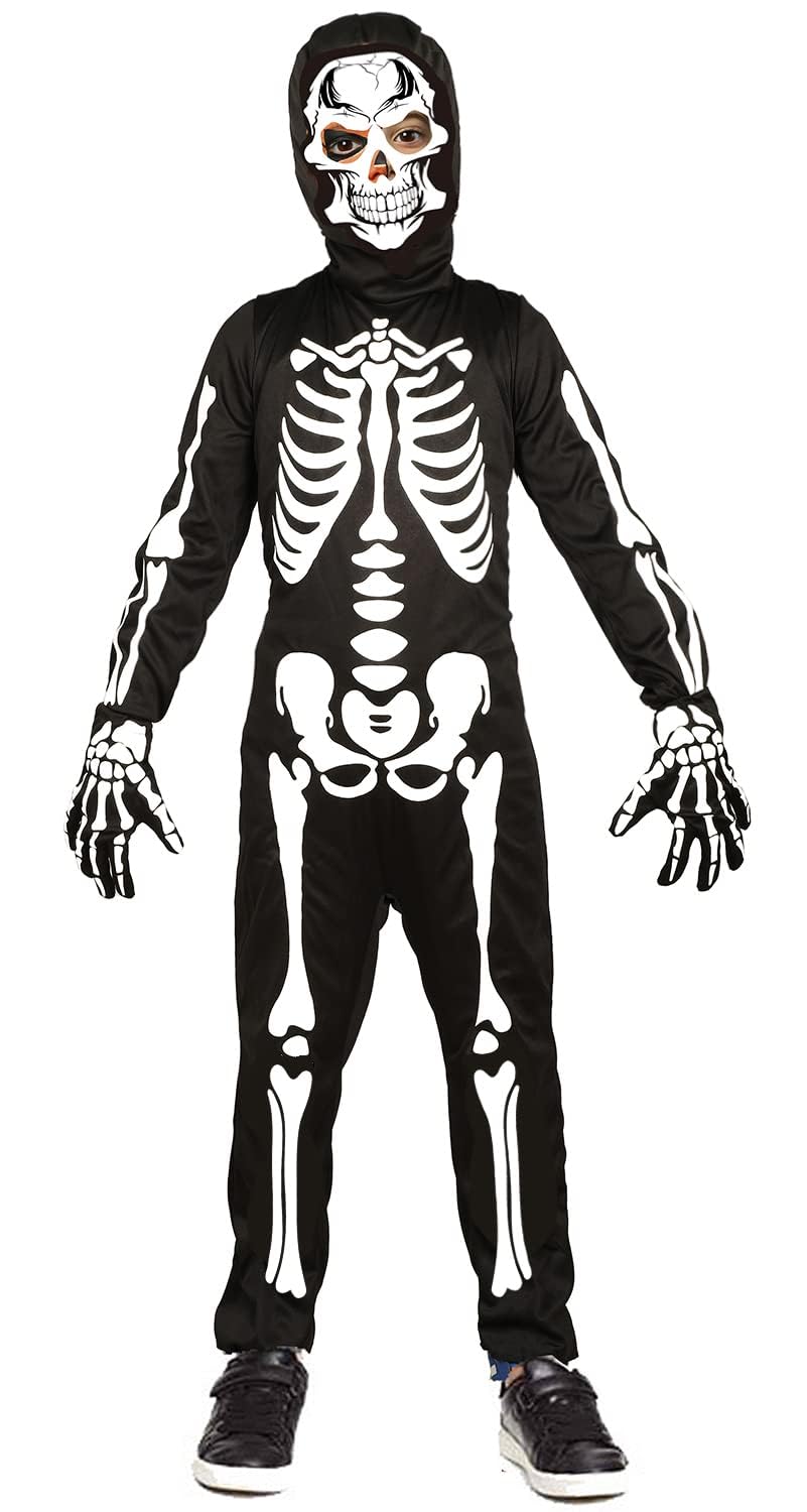 HaoVrisn Costume Halloween Bambino Vestito Halloween Bambino, Costume Scheletro Bambino Vestiti Che si Illuminano di Notte