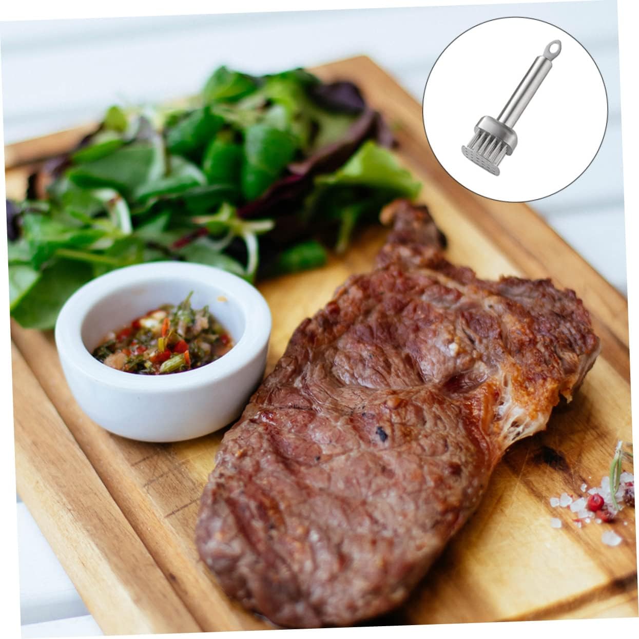 PRETYZOOM Meat Tenderizer Hammer Meat Press Tool for Steak Beef Pork Chicken Stainless Steel