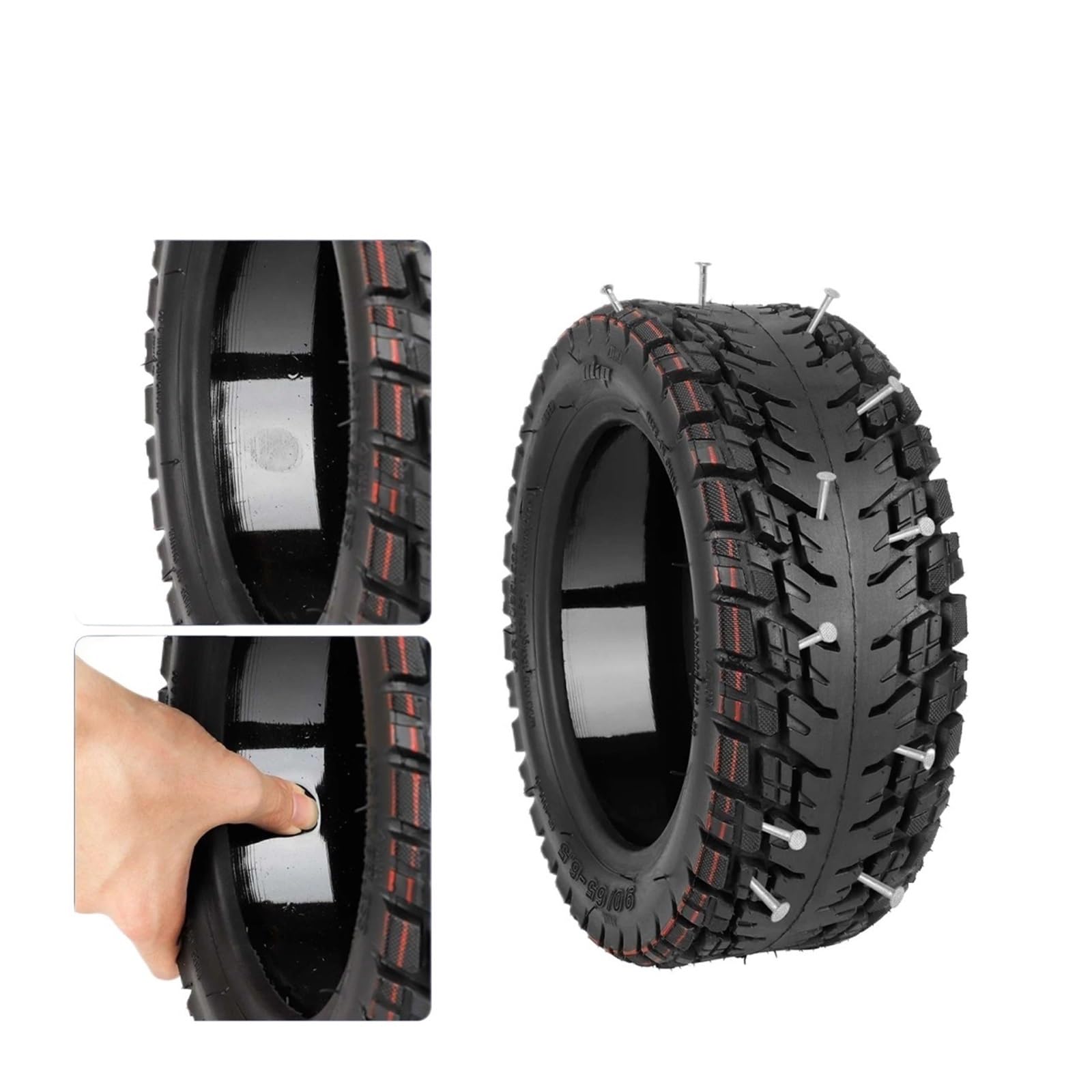 Neumático sin cámara de 11 pulgadas, 90/65-6,5, grueso, inflable, todoterreno, autorreparador(Self healing tire)