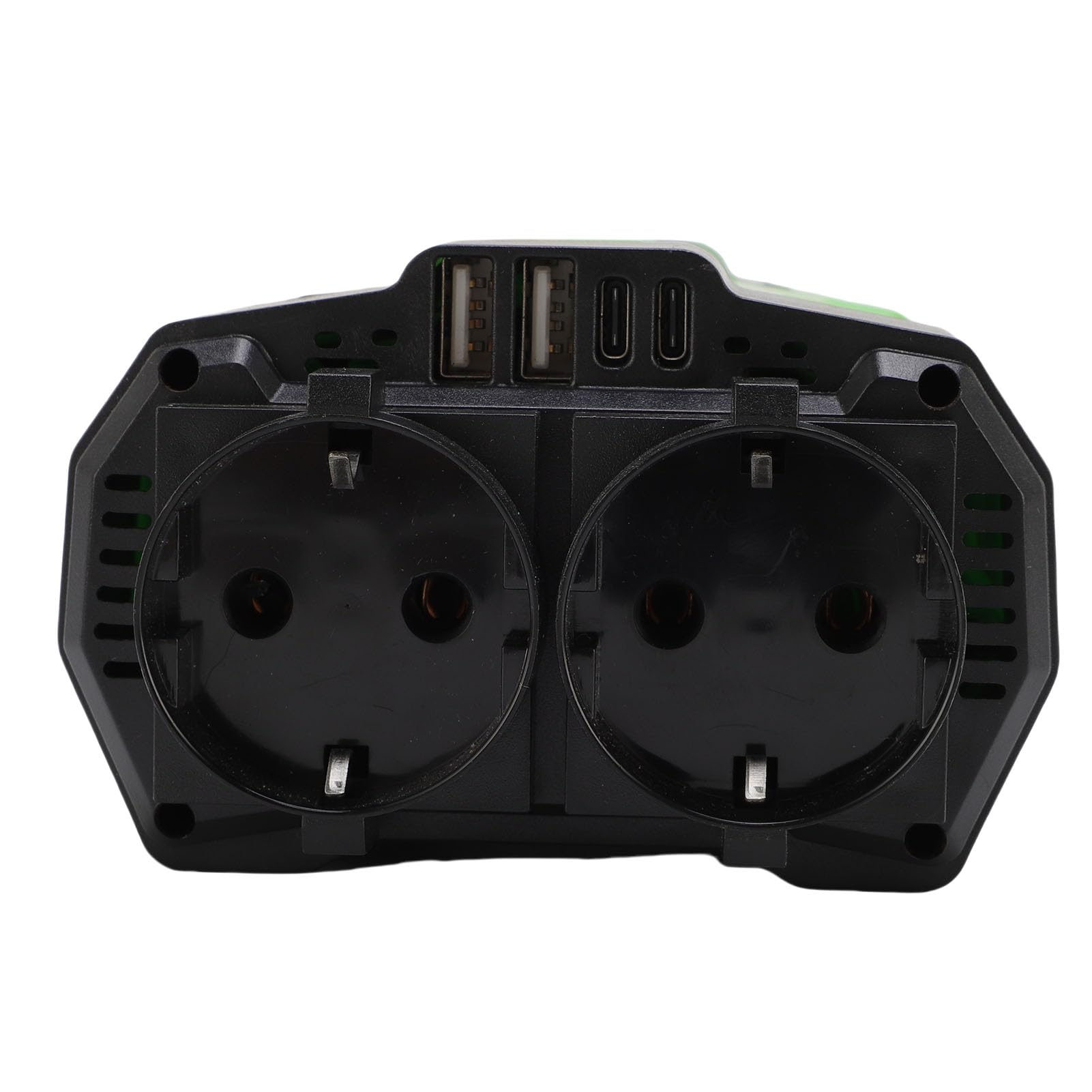 Falownik Samochodowy 300W, Przetwornica 12V na 220V z 2 (wtyczka | Podwójne porty USB C i USB A, wyświetlanie napięcia w czasie rzeczywistym, szybkie ładowanie podczas podróży, biwakowania i