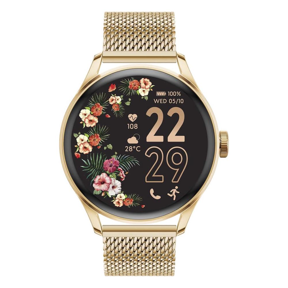 ICE-Watch - Ice Smart 2.0 Gold Milanese Band 1.2 AMOLED - Montre connectée dorée pour Femme avec Bracelet en Acier Inoxydable - 024655 (1.20 Pouces)