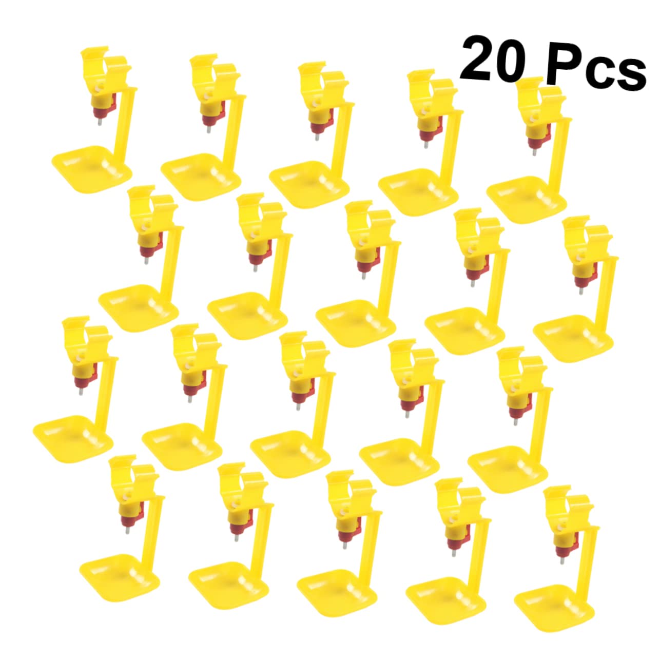 Abbeveratoio Automatico per Galline Tazza, 20 Pezzi, Abs | Acciaio Inox, Giallo, per Pollo e Oca, Montaggio Sospeso, Uso in Allevamenti Domestici e Commerciali