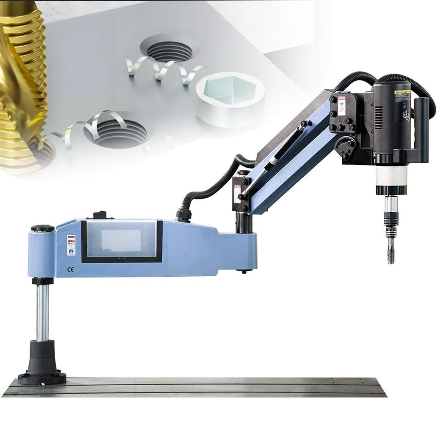 Roscadora eléctrica M3-M16, servomotor vertical, 600 W, velocidad continua, inteligente, CNC, brazo oscilante, máquina de roscar automática de escritorio