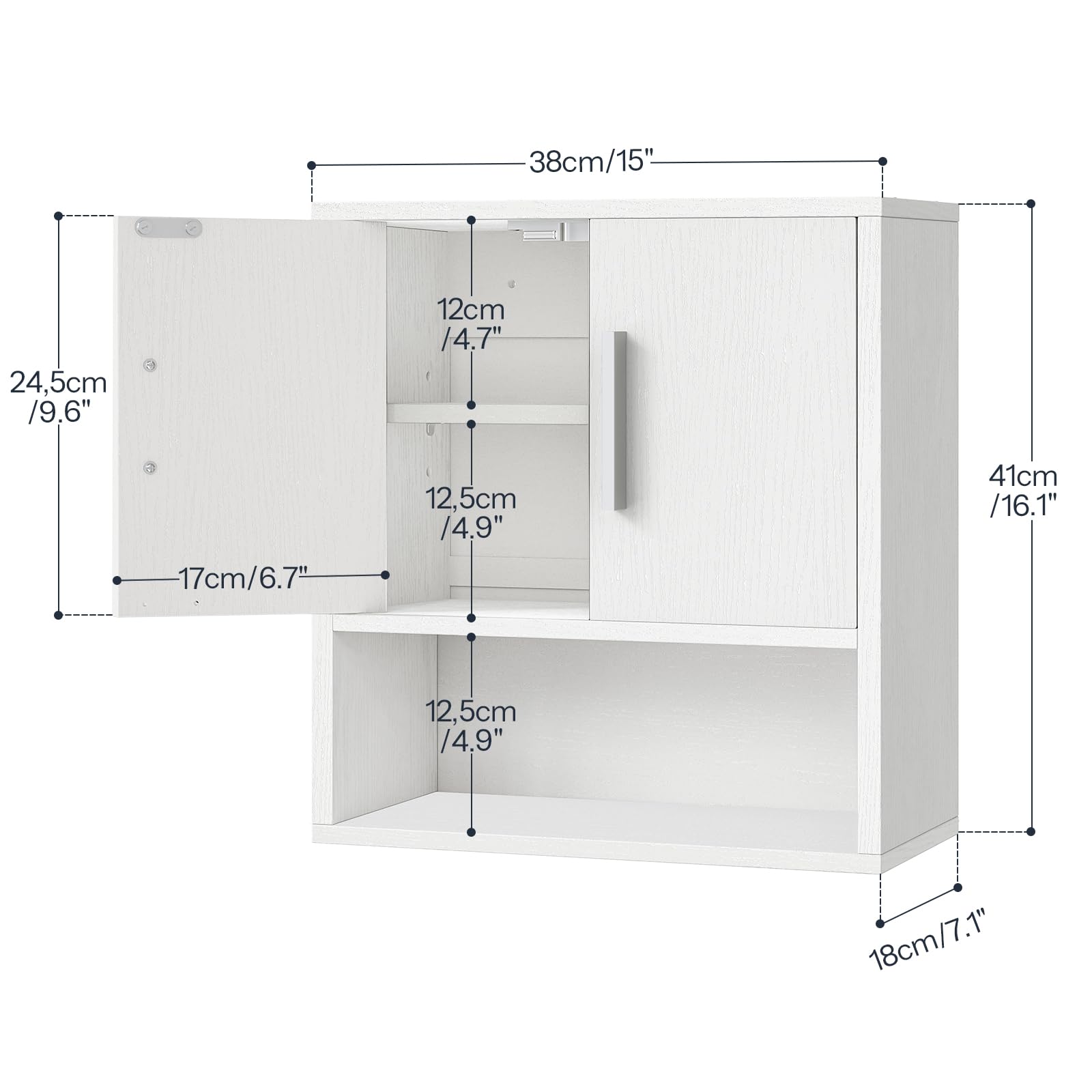 National Brand Alternative 561280 Aluminum Nutone Recessed Plastic Medicine Cabinet, 16