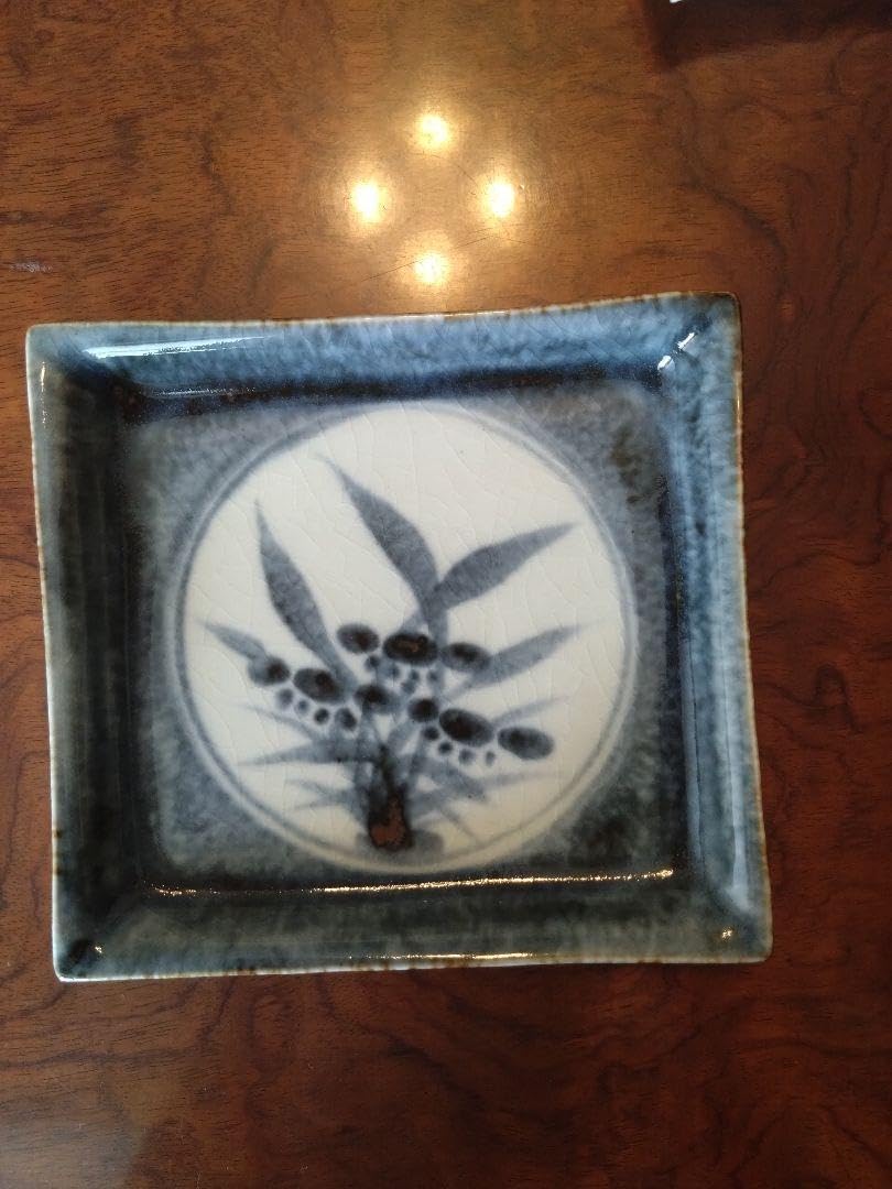 河井久☆ 花紋角皿 角鉢 藍 5枚セット 民藝 Amazon.co.