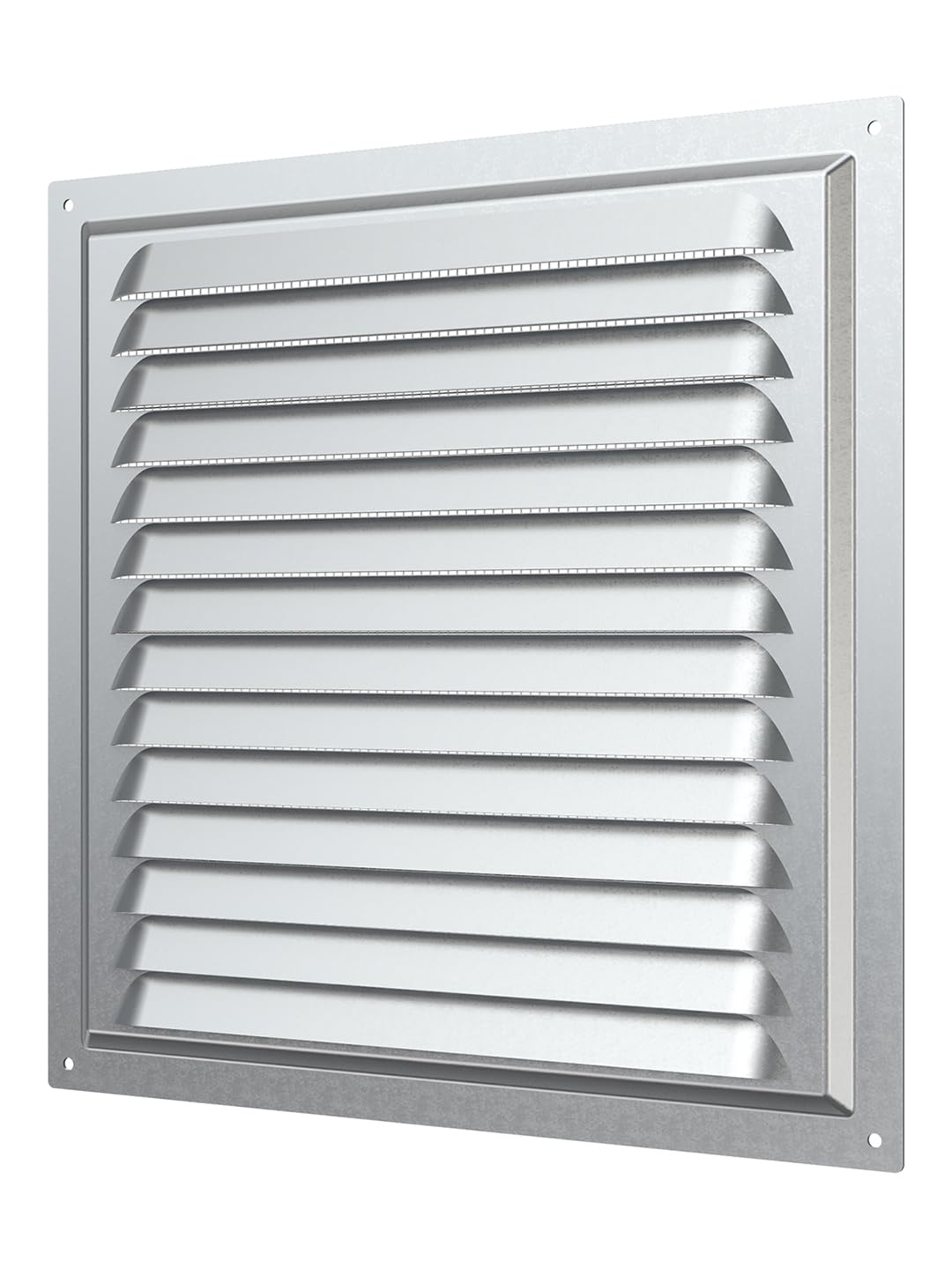 Griglia di Ventilazione in Acciaio Zincato – Copertura con Rete Protettiva – Antiruggine per Parete o Soffitto – Griglia Quadrata 250 x 250 mm – Uso Interno ed Esterno.
