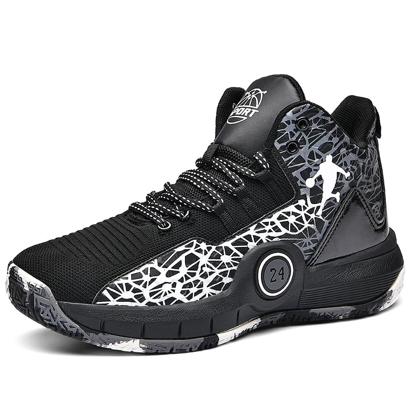 Best Basketball Shoes for 12 Year Olds: Top Picks! 15 Aiscahent Basketball Shoes for Boys and Girls, Walking Running Shoes Breathable Comfortable Boys Sneakers for Little and Big Kids Black White