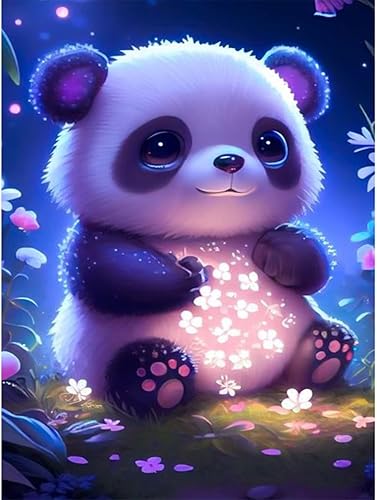bleihum Kits de pintura de diamantes de panda para adultos, arte de diamantes de panda para adultos, manualidades de pintura de gemas de panda para