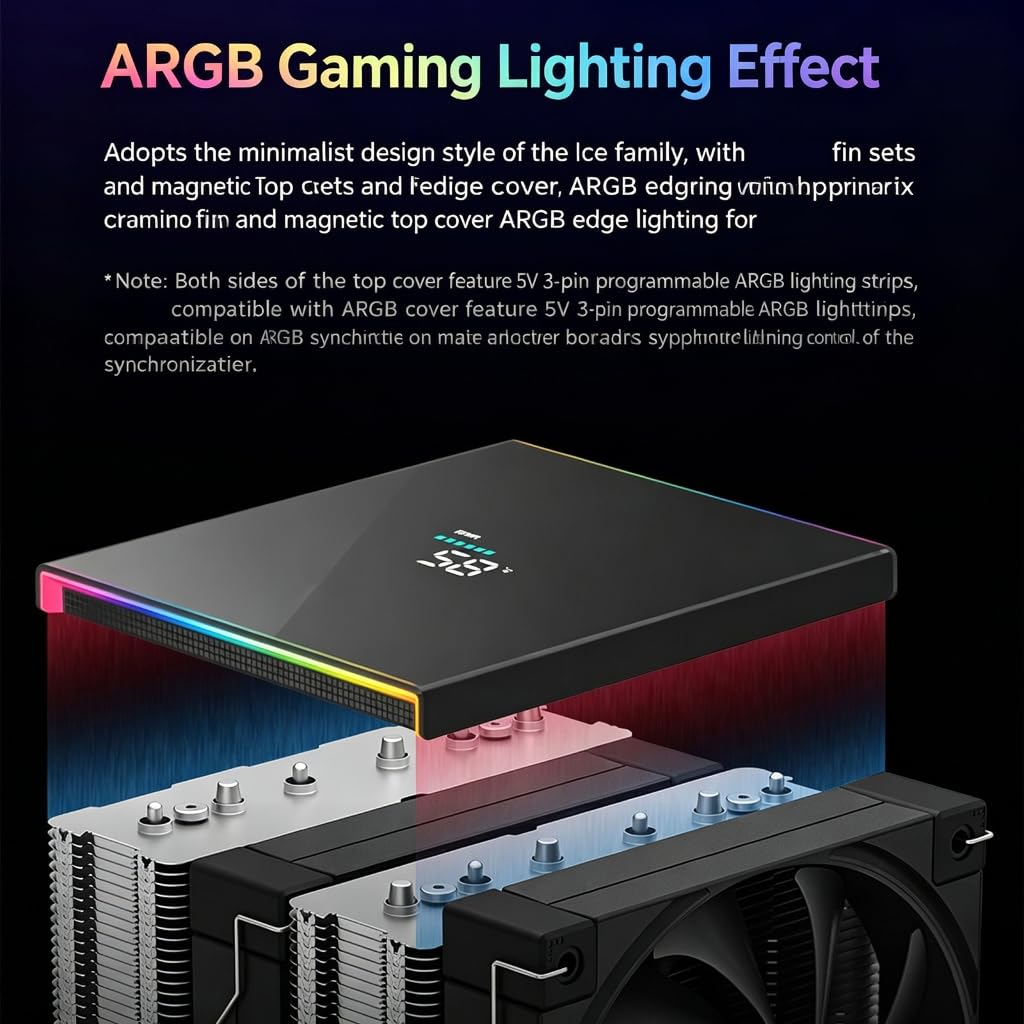 Dissipatore di calore per processore desktop ARGB digitale per LGA1700, LGA1200 e LGA115X