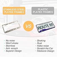 Vista 4 de YALOK Marco de matrícula de automóvil con diamantes de imitación brillantes, cubierta / soporte para placa de matrícula de acero inoxidable