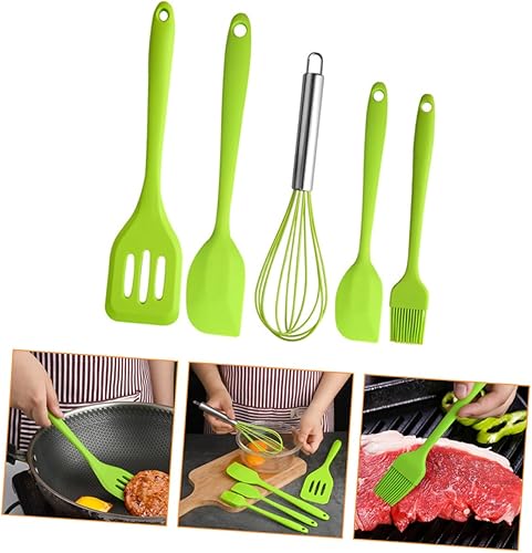 Miniatura 6 de Juego de utensilios de cocina de silicona, resistentes al calor, antiadherentes, con espátula, espátula, raspadores para hornear y cocinar,