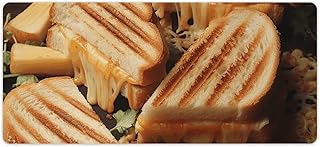 Large Size Gaming Mouse Pad Cheese Sandwiches Desk Mat Non-Slip Base Waterproof Desktop Writing Pad for Office Home