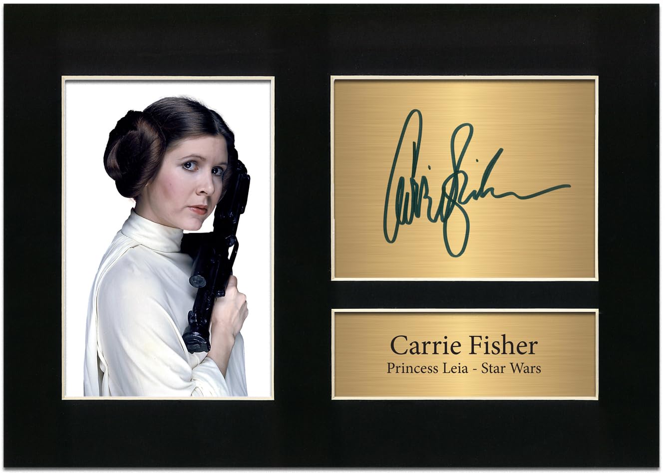 Zulu Image Carrie Fisher Star Wars Autograph A4 Printed Photo Reproduction Print Picture Display No35, Black