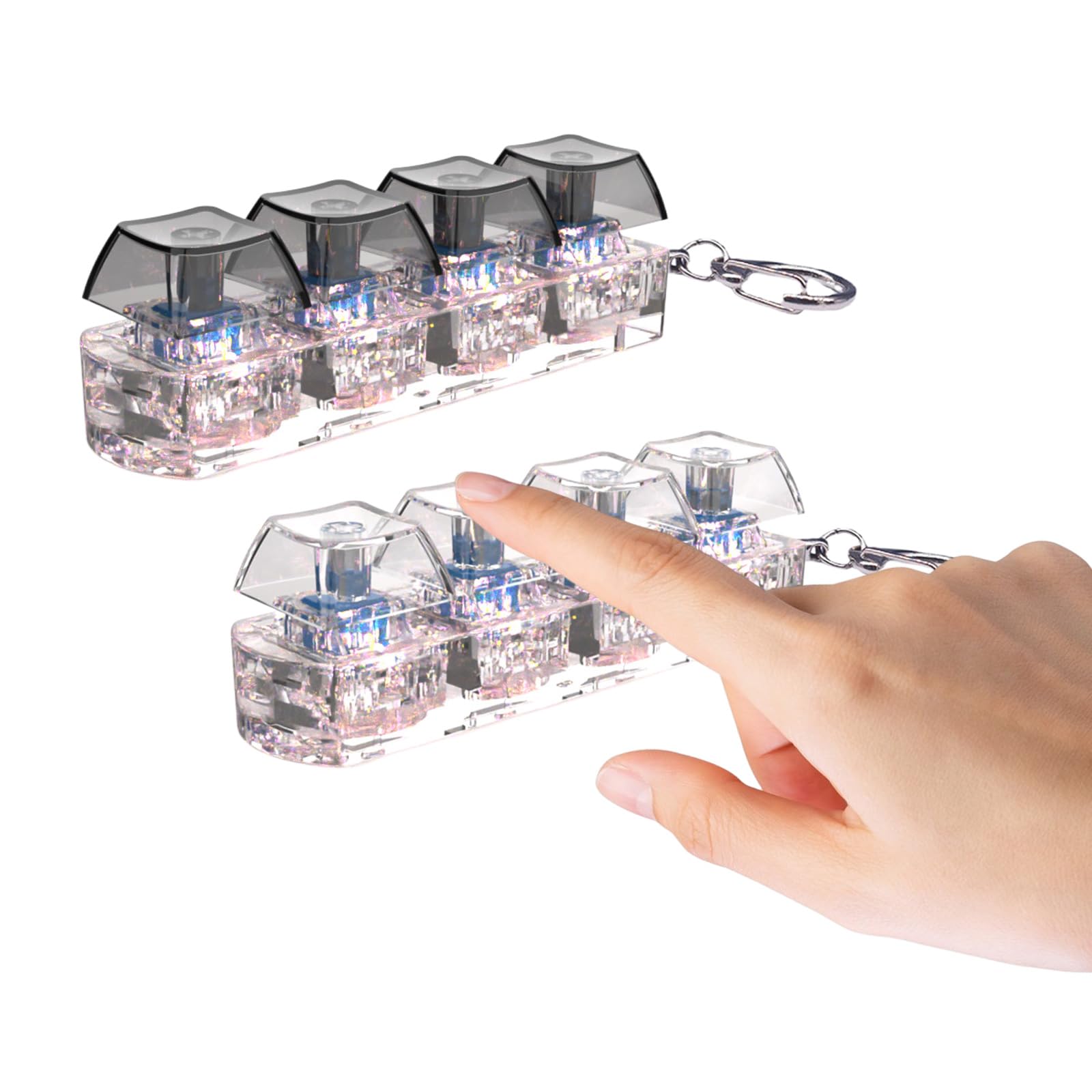 Keychain Fidget 9 Keys Pad Classic Base Mechanical Keyboard Fidget ...
