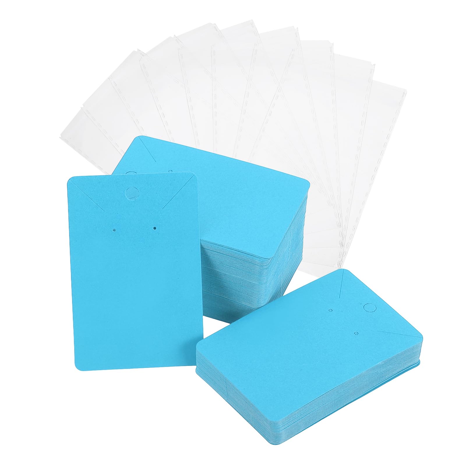 Cartes de présentation pour boucles d'oreilles PATIKIL bleu 8,9x6,1 cm avec 200 emballages