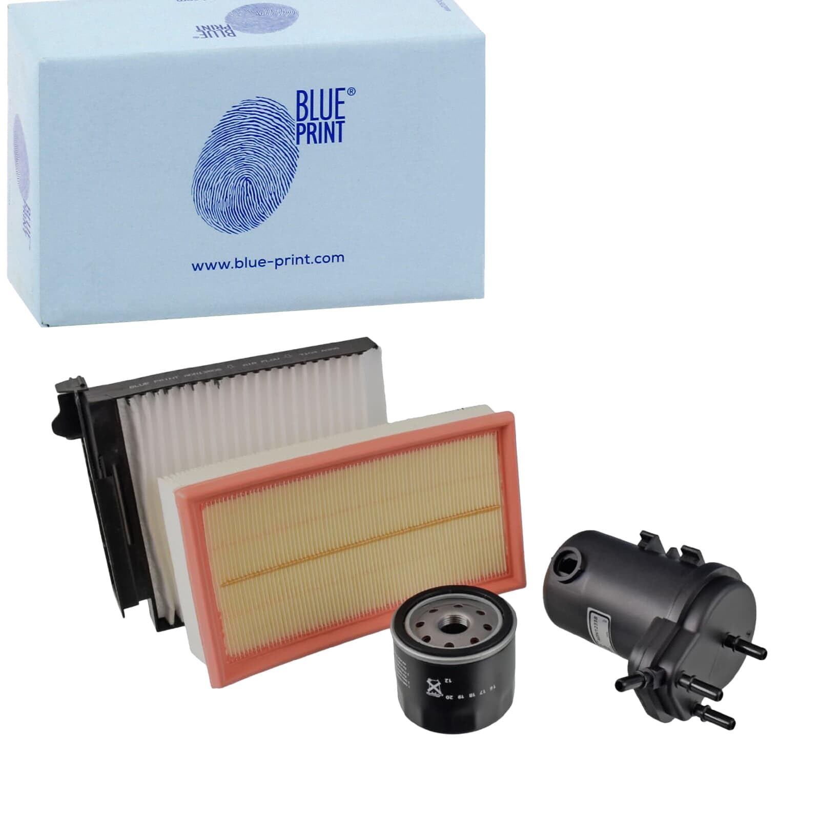 Blue Print adn12138 manutenzione Pacchetto/pacchetto di ispezione, Filtro Set (1 X Filtro dell' olio, 1 X, Filtro aria 1 X Filtro per interni, 1 X Filtro carburante) Nissan Note 1 1.5 2006 – 2013 (07