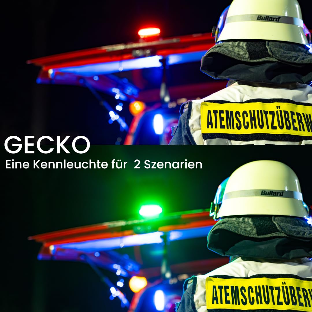 Raptors LED Technik Gecko | Einsatzleitung | Kennleuchte | Grün/Rot | 12/24V | Warnleuchte | Feuerwehr | ORGL | LNA Notarzt