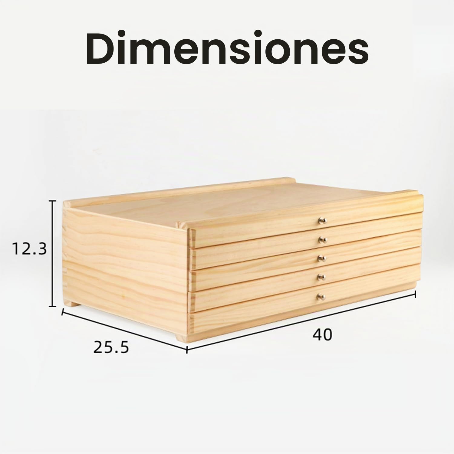 5 Cajones Caja De Almacenamiento Para Artistas 40x26x12.3 cm,Caja Organizadora De Suministros De Artista De Madera,Multifunción,Para Herramientas Artísticas Como Lápices,Rotuladores,Pinceles o Joyas