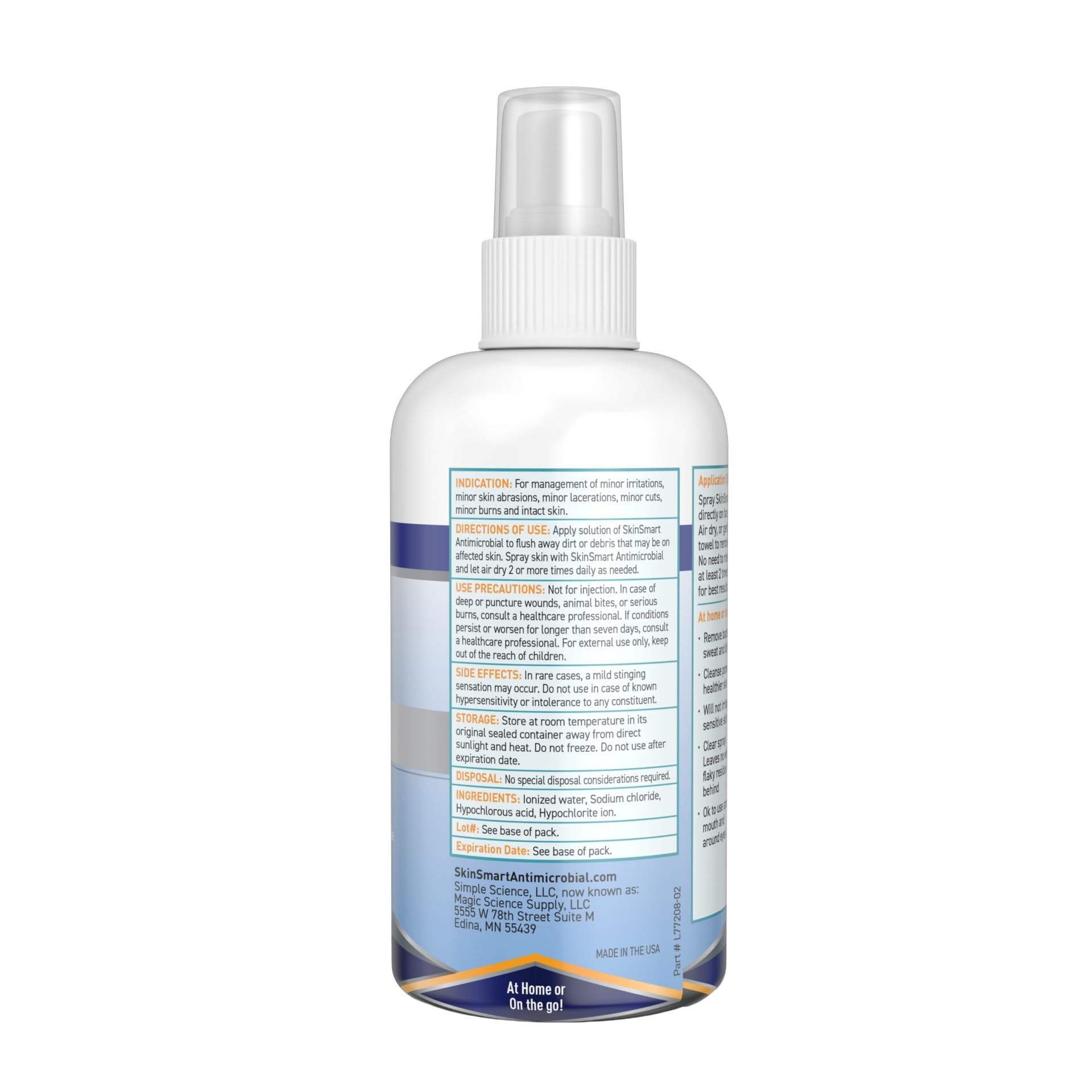SkinSmart Limpiador facial para acné, objetivos de bacterias para atletas adolescentes activos después del entrenamiento, botella de spray de 8 oz, seguro para múltiples usos diarios