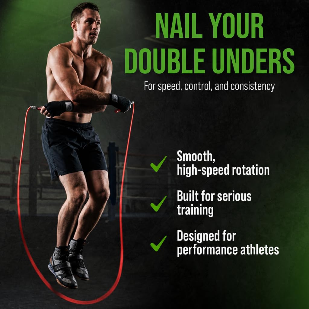 Bear KompleX Das Springseil von Hummer ist ideal für Crossfit, Double Unders, Boxen, Fitness und Kondition. Leichtes Kabel und leicht verstellbarer Aluminiumgriff ermöglichen es Ihnen, Ihre WODs zu