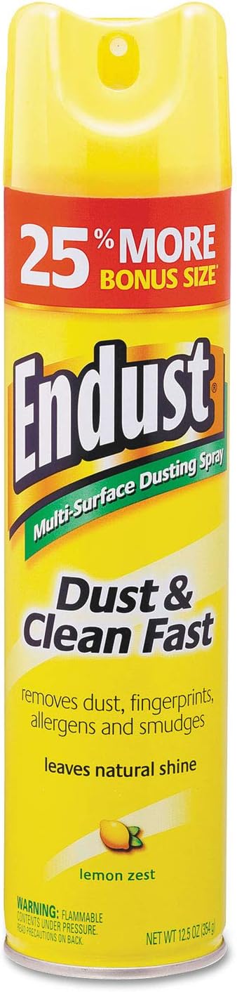 Diversey CB508171 Endust Multi-Surface Dusting and Cleaning Spray, Lemon Zest, 6/Carton