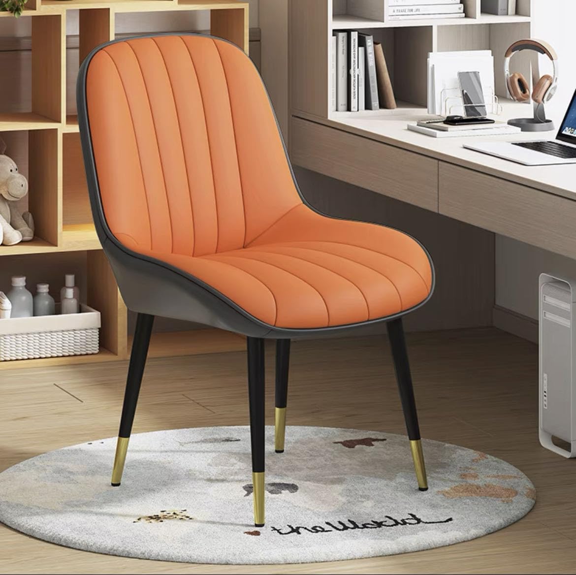 Chaise de salle à manger en cuir lot de 4 avec pieds métal