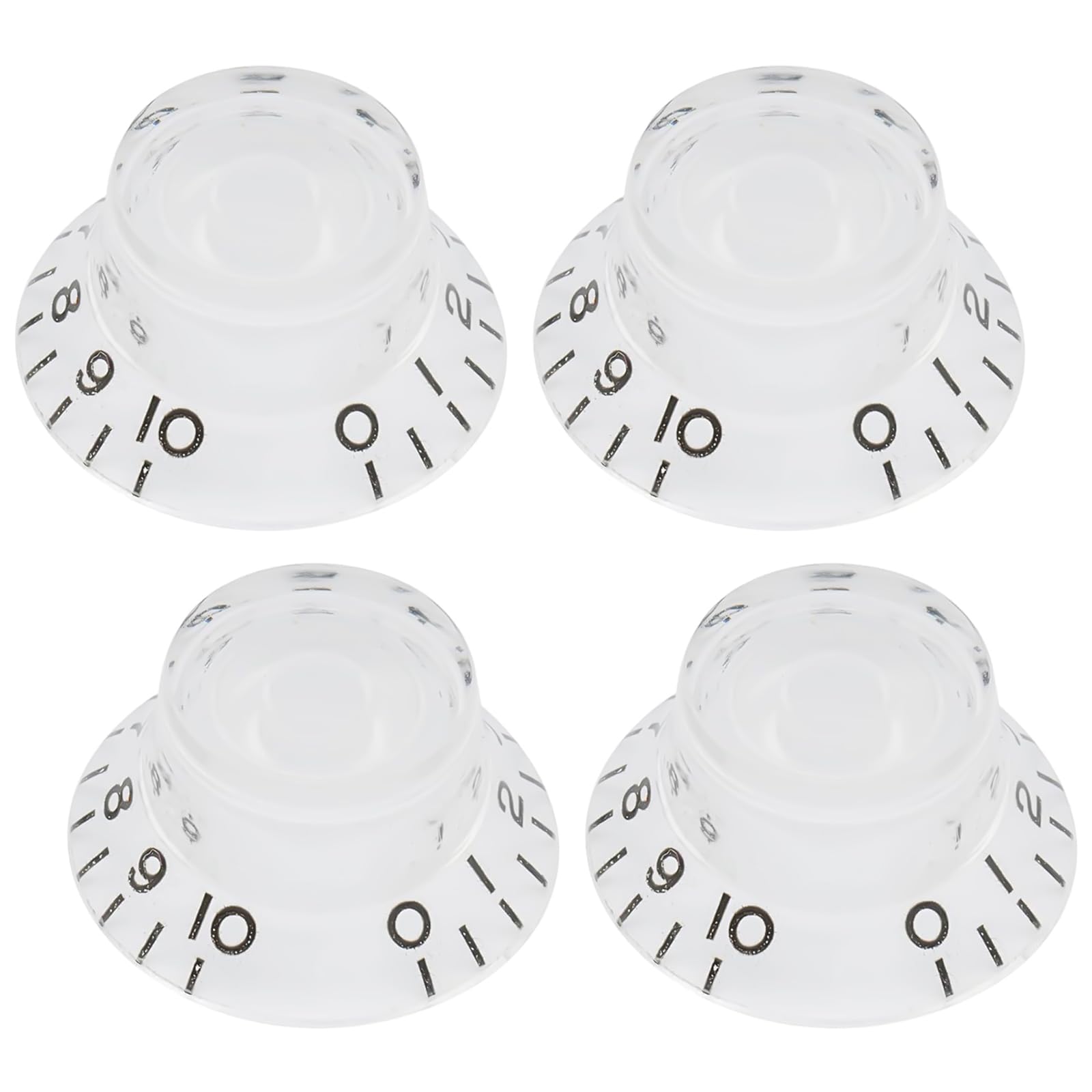 Musiin Electric Guitar LP Style Top Hat Volume Tone Control Knob Compatible with Les Paul Epiphone Parts Replacement (Transparent)