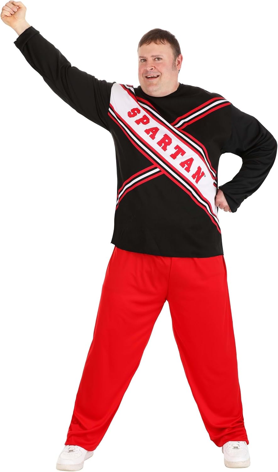 Men's Saturday Night Live Spartan Cheerleader Plus Size Costume, SNL Cosplay Outfit, Male Cheerleader Uniform