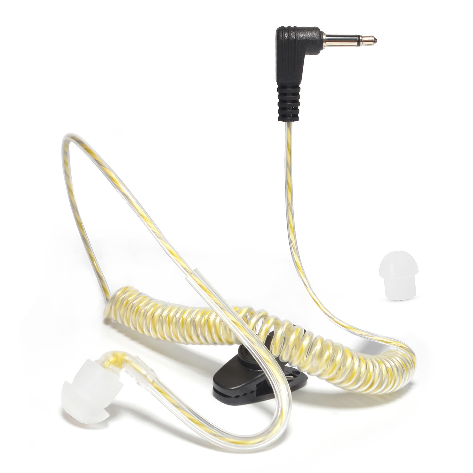 UAYESOK Auricolare radio di sicurezza nascosto da 3,5 mm, 1 pin solo ascolto armatura bilanciata, cuffie walkie talkie con auricolari per altoparlante remoto microfono Motorola Icom