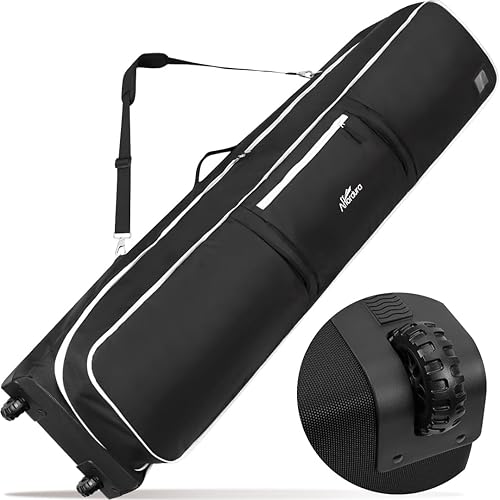 Affordura Snowboard Bag Fits 2-Piece Ski and Boot Bag Padded Ski Bag with Wheels, Ski Bags and Boot Bags Waterproof Snowboard Bag for Air Travel