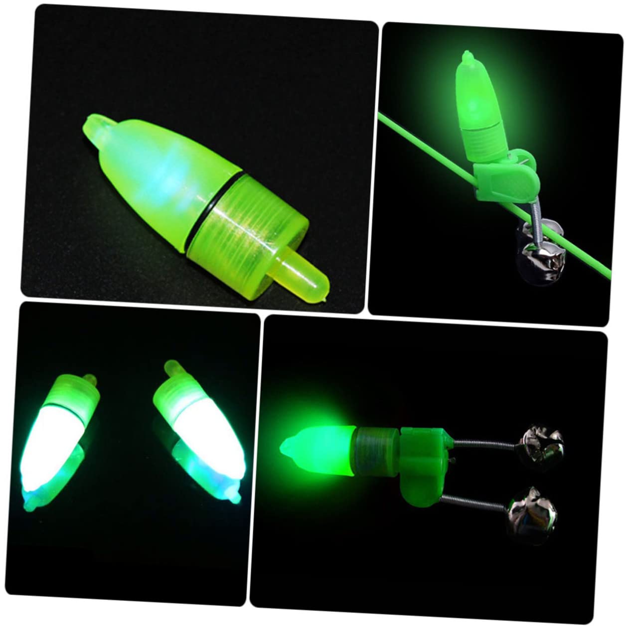 GALPADA 25Pcs Fishing Alarm Lights Night Fishing Signal Lamps High Sensitivity LED Bite Alerts Versatile Outdoor Fishing for Crappie Squid and More