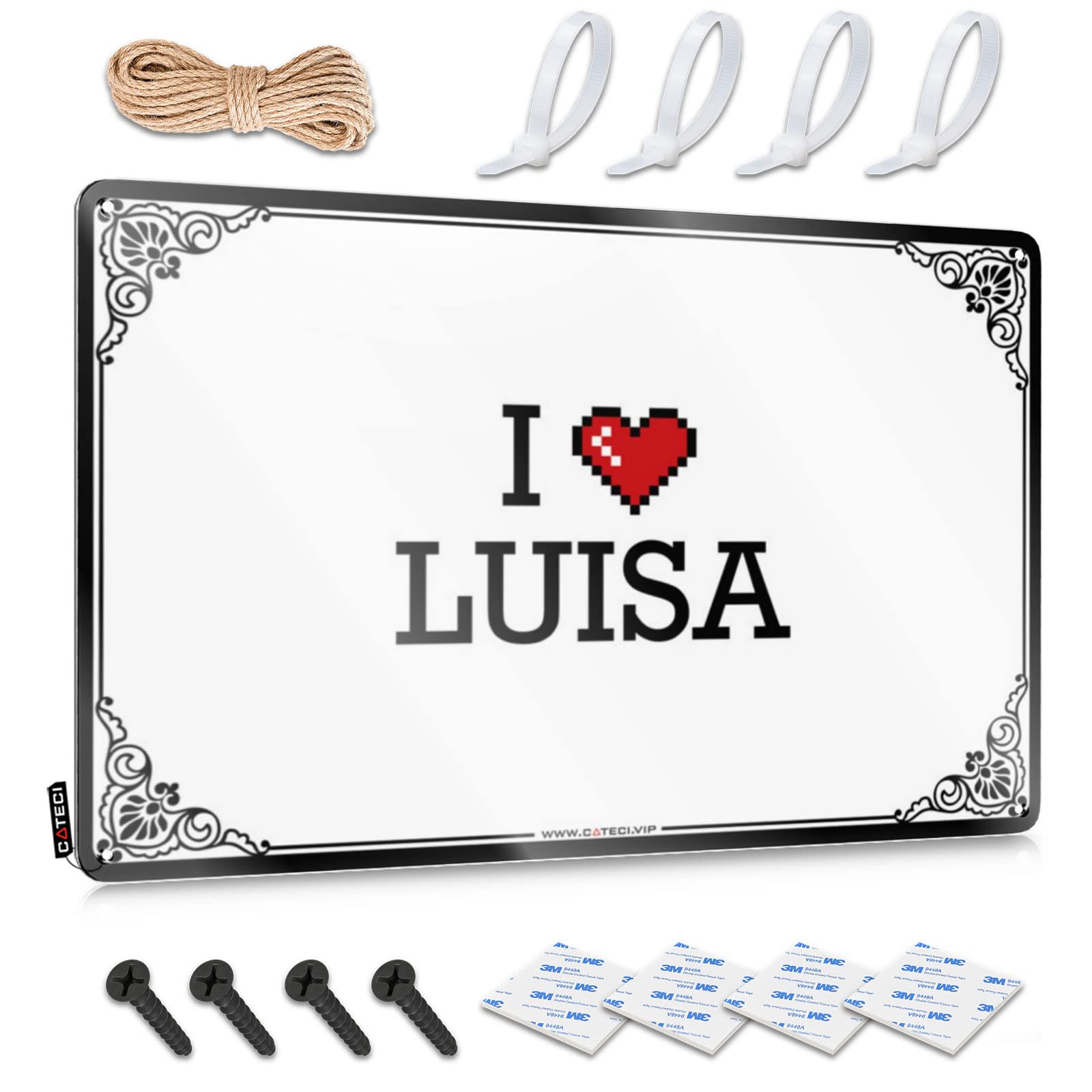 Guys Reusable Funny Wall Art - I Love Luisa Vintage Metal Wall Art Ready To Hang For Campsite(30X40CM)