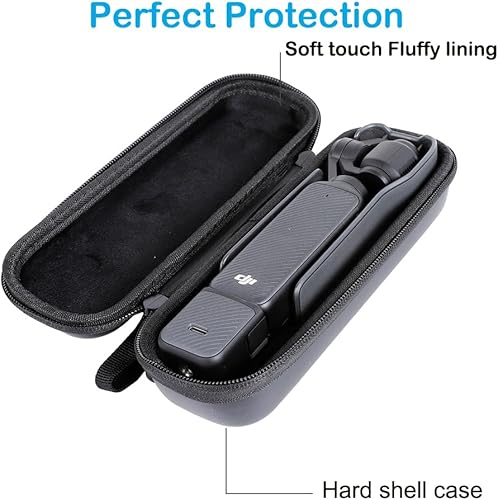 Miniatura 2 de PellKing Osmo Pocket 3 Caso, bolsa protectora de almacenamiento de PU portátil para DJI Osmo Pocket 3 con mosquetón de bloqueo automático