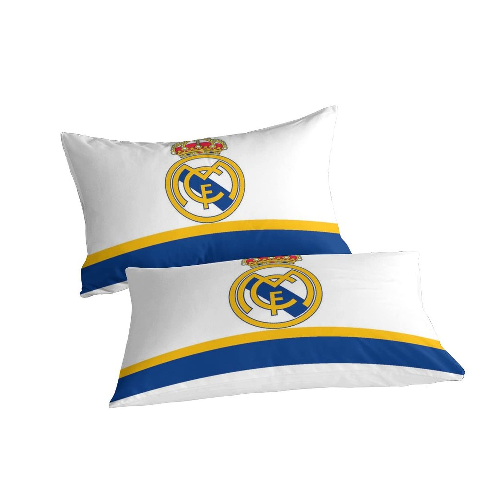 Real Madrid Bed Linen Set, 3D Print Bedding Set, Microfibre Duvet Cover - Soft and Comfortable, Double Bed (200 x 200 cm