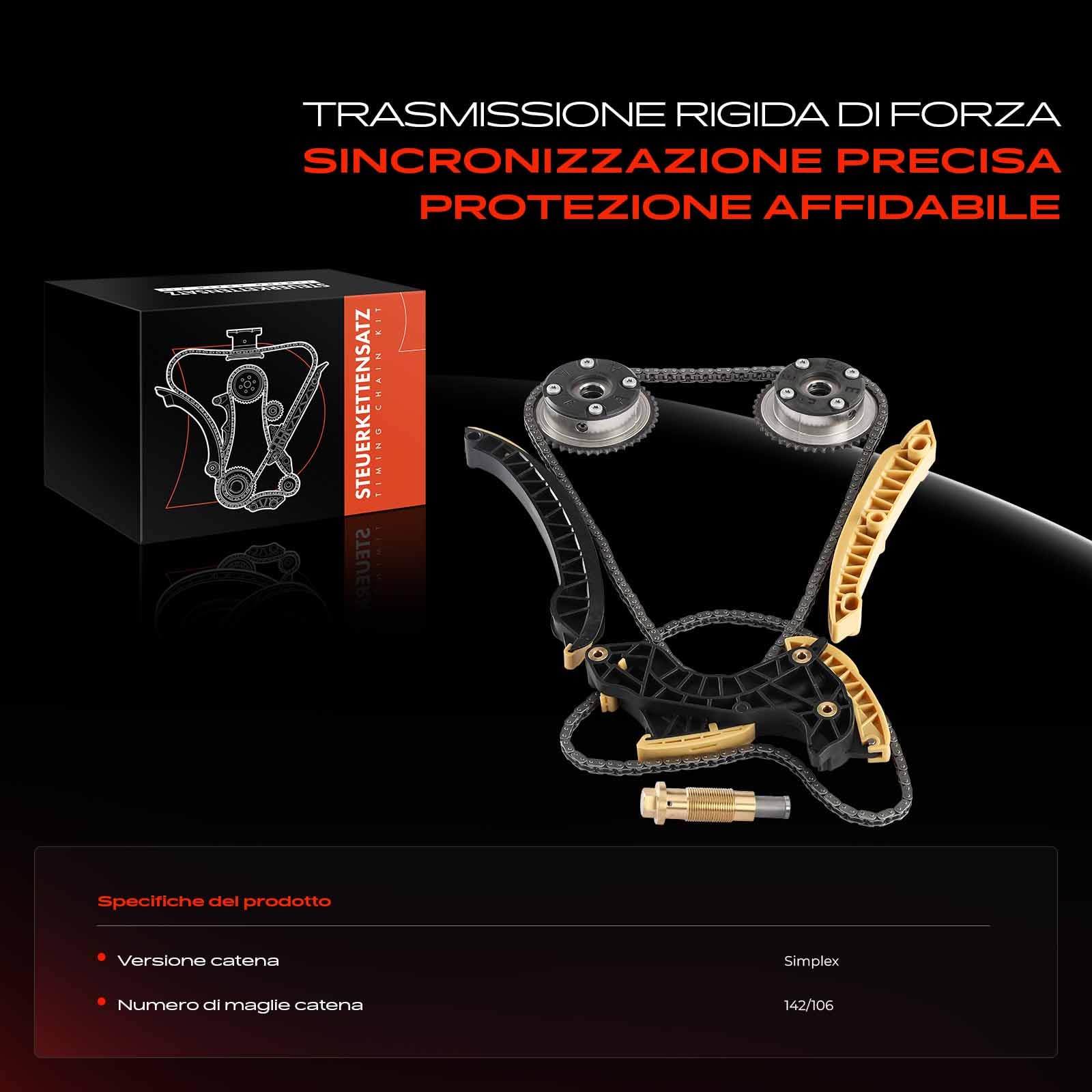 Frankberg Kit catena di distribuzione A2710500900 | Compatibile con: Sprinter 3-T pianale/telaio 906, Autobus Sprinter 3-T n.906, Classe CLC CL203, SLK R171
