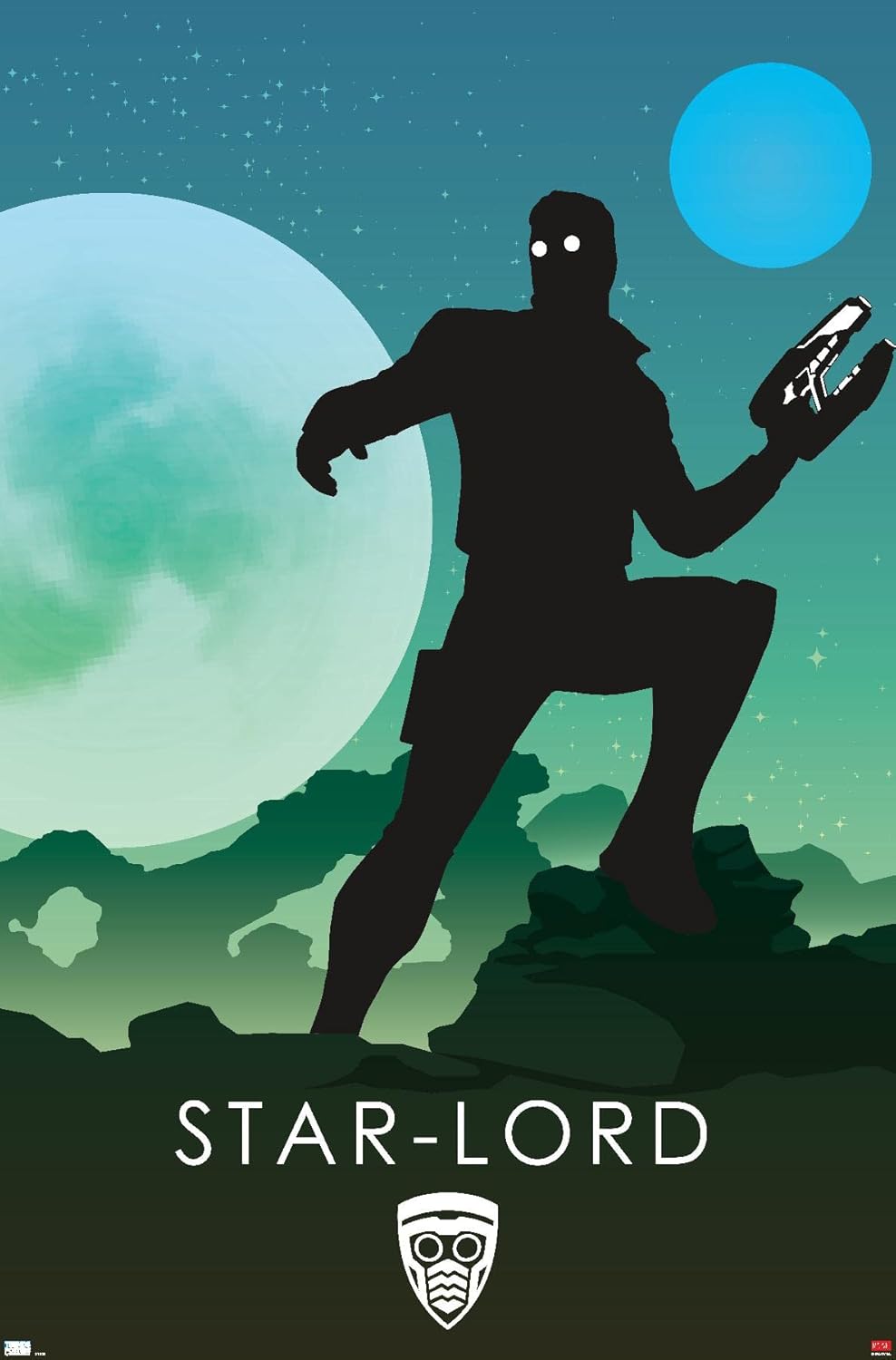 Trends International Marvel Heroic Silhouette - Star Lord Wall Poster, 19L x 13W, Premium Unframed Version Premium Unframed Version 19L" x 13W"
