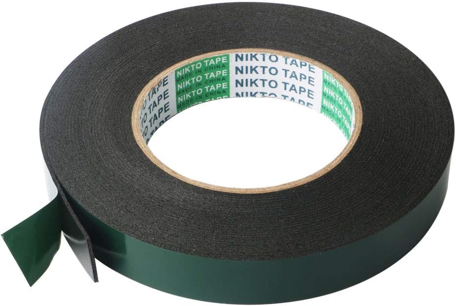 GTIWUNG 10 Meters Waterproof Mounting Adhesive Tape, Double Sided Foam Tape Black, 20mm Wide Sponge Tape for Automotive Grade Car Trims Number Plate Fixing, 1mm Thickness