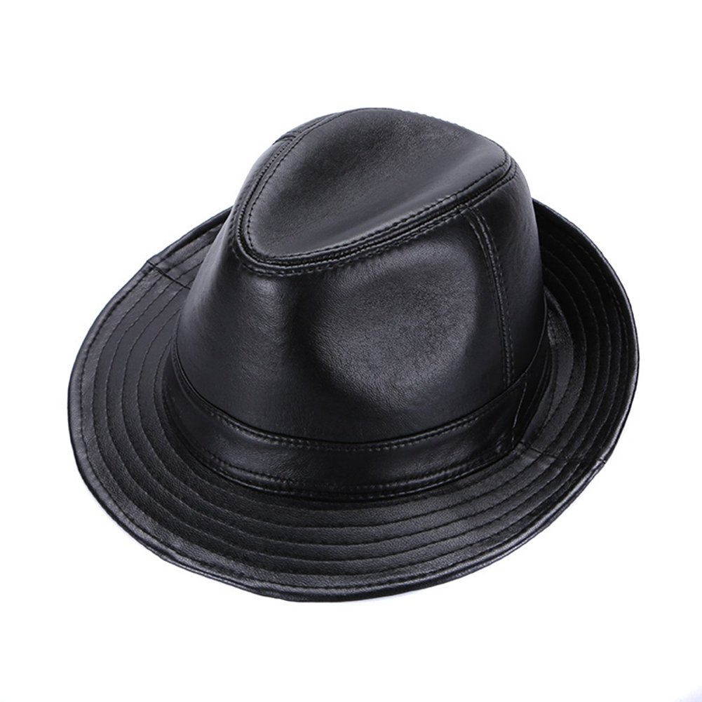 Sandy Ting Sheepskin Leather hat Classic Cowboy Fedora Hat