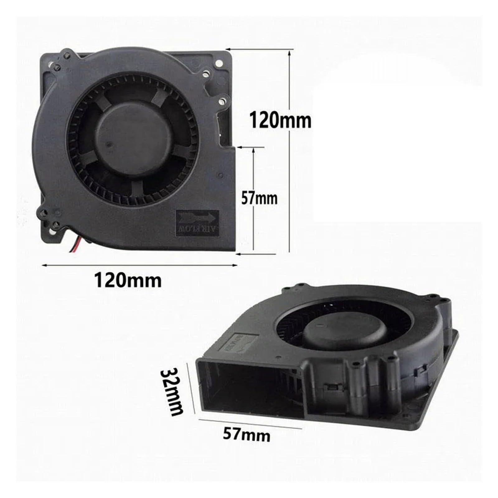 Genérico Ventilador USB Turbo 120x32mm, 5V, Doble Rodamiento De Bolas