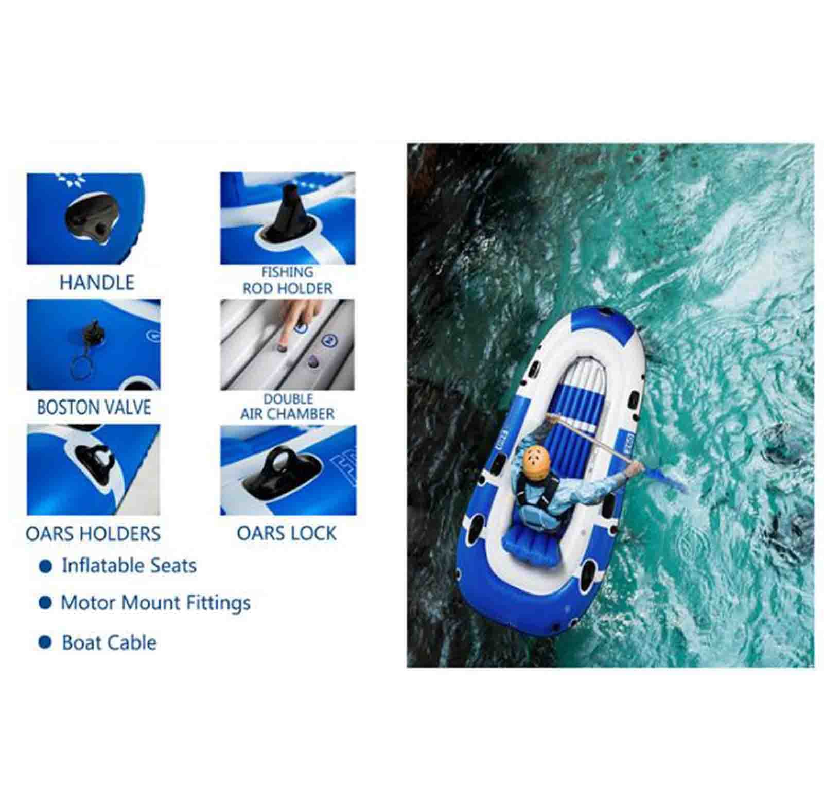 FJAUOQ Bateau Gonflable Bateau en Caoutchouc Bateau De PêChe éPaissi Bateau d'assaut à Fond Dur Kayak Bateau Dur Seule Artisanat AéRoglisseur Sports Nautiques