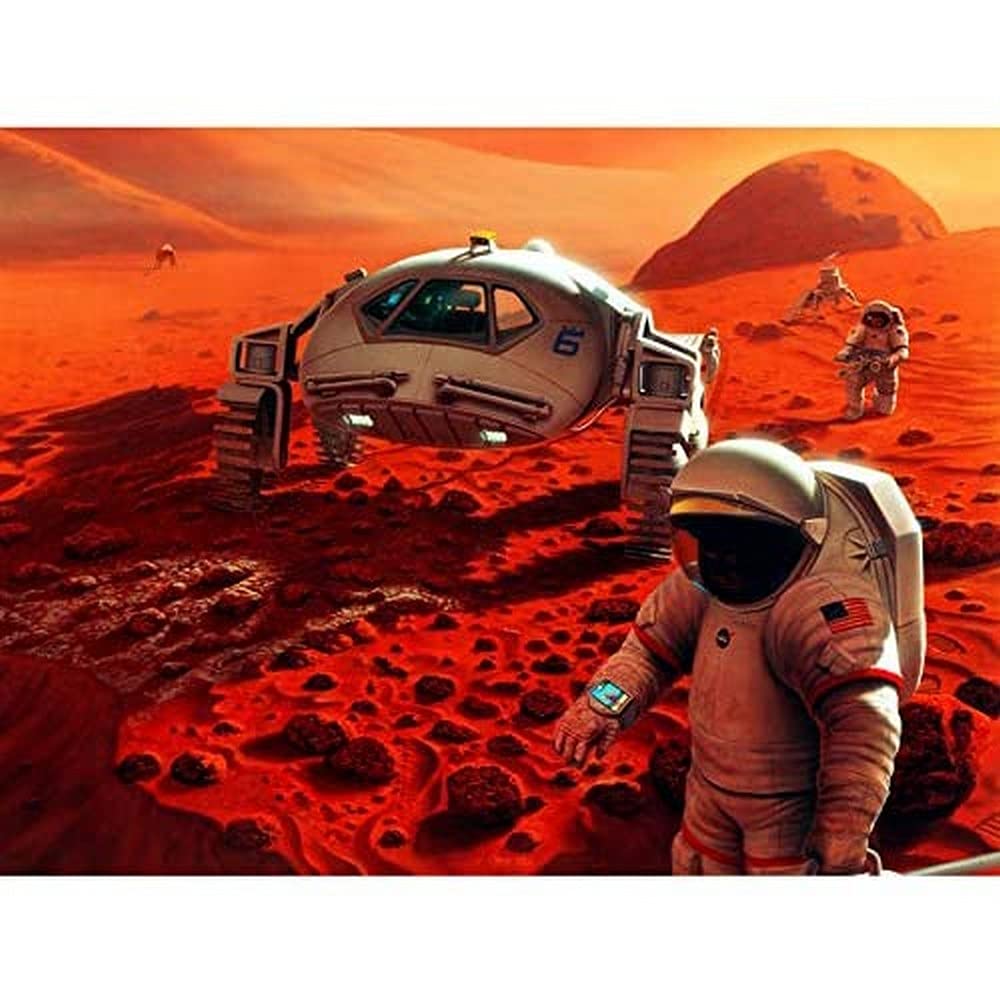 Space NASA Humans On Mars Planet Rover Illustration Unframed Wall Art Print Poster Home Decor Premium