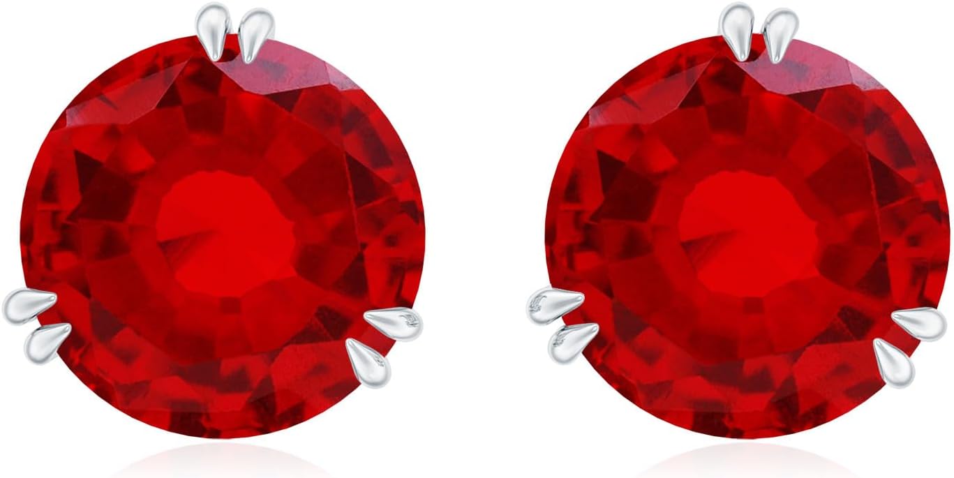 Certified 4.5 Carat Lab Grown Ruby Stud Earrings in Silver, Aaaa Quality, Ruby Solitaire Earrings - Ready To Gift - Image 7