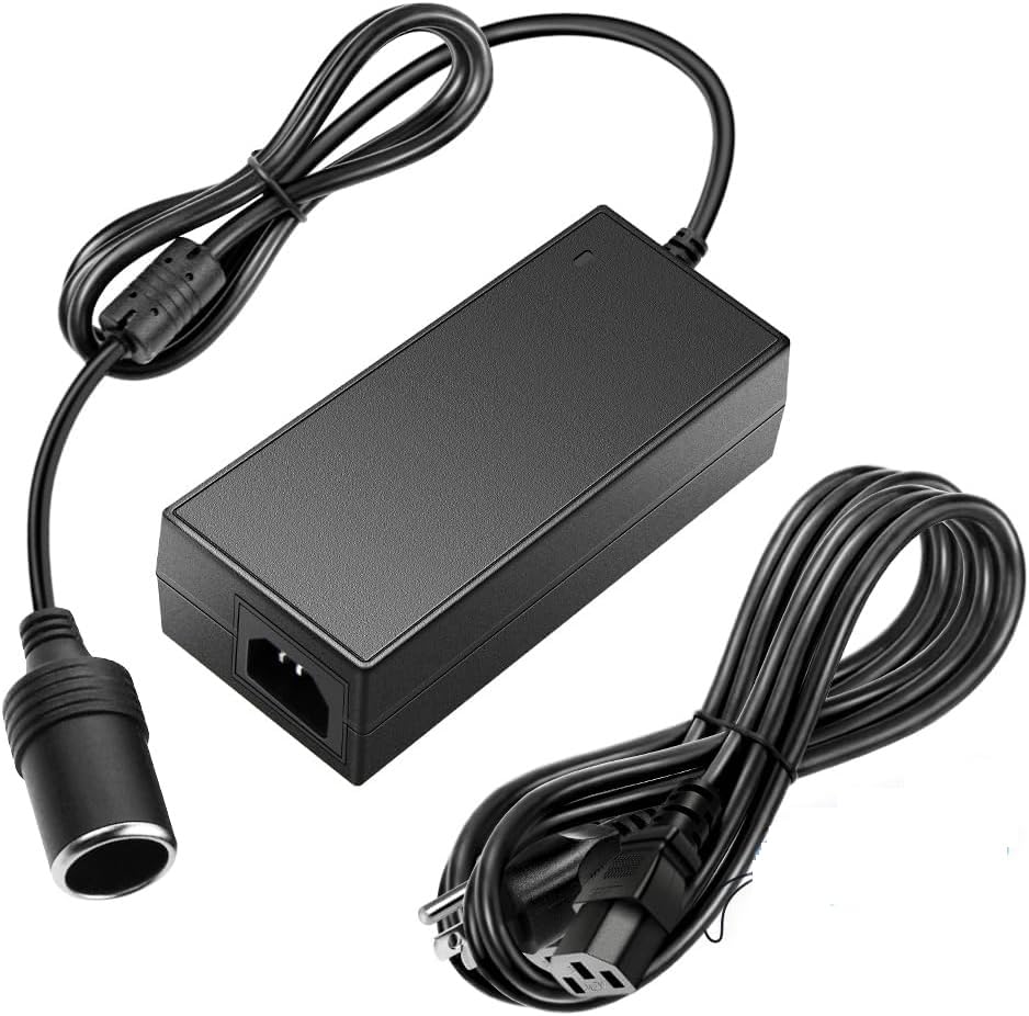 Image of AC to DC Converter 12V 6A 60W - 110-220V to 12V Car Cigarette Lighter Socket Power Adapter for Car Vacuum Cleaner, Fan, Air Purifier, MP3 Players, and Car Devices - Black