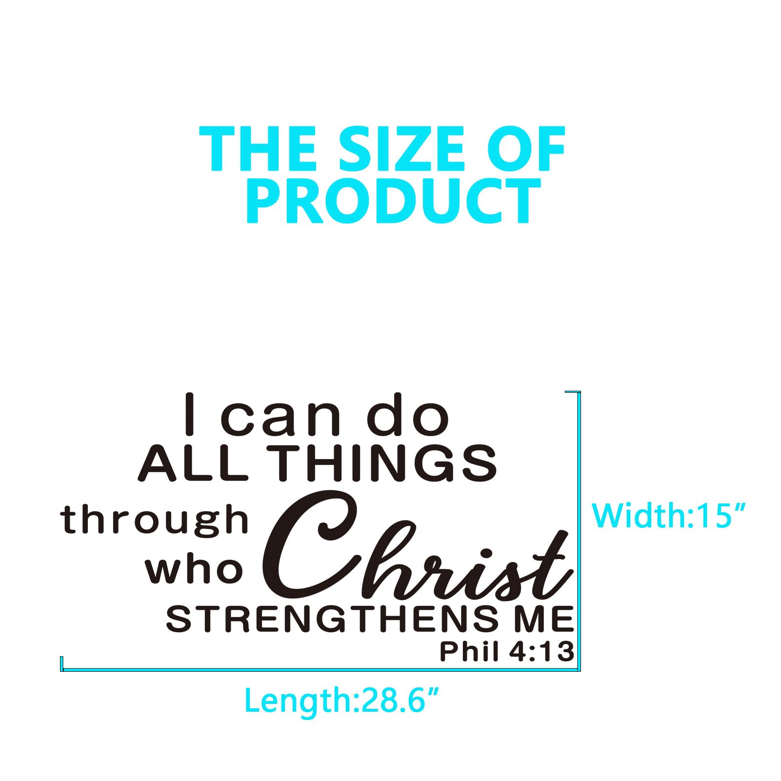 Christian Wall Decals for Living Room: Bible Verse Quotes Inspirational Bedroom Bathroom Vinyl Art Wall Stickers - Image 3