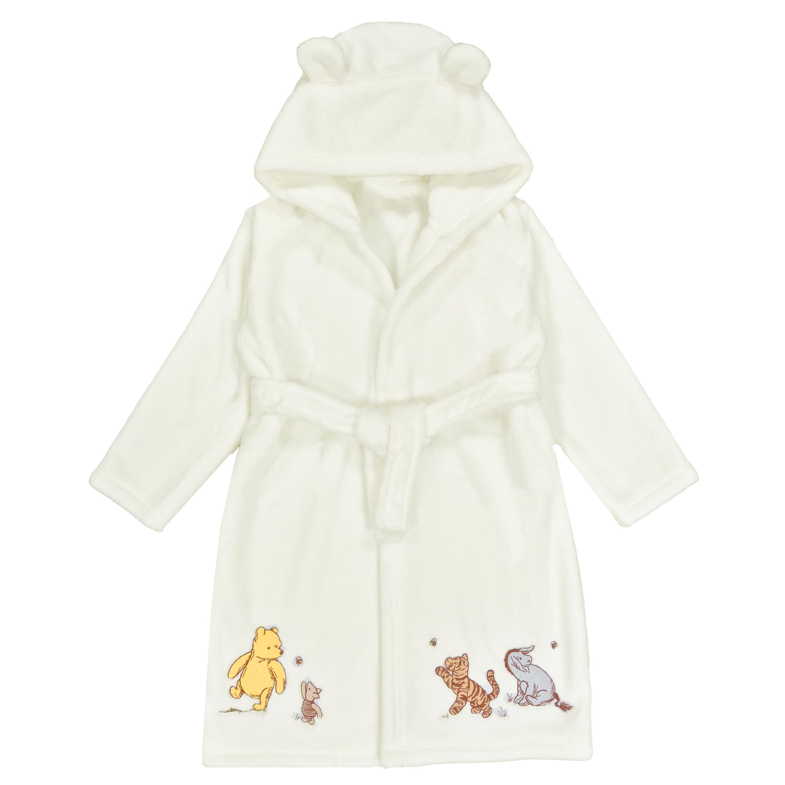 Disney Winnie the Pooh Baby Robe Dressing Gown Piglet Eeyore Tigger Hooded (Winnie the Pooh Robe, 0-6 Months)