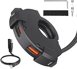 Carregador USB Para Moto | Adaptadores De Tomada | Carregador À Prova D'Água PD30W Com Saída USB Para Smartphone GPS Em Viagens E Guidão De Moto