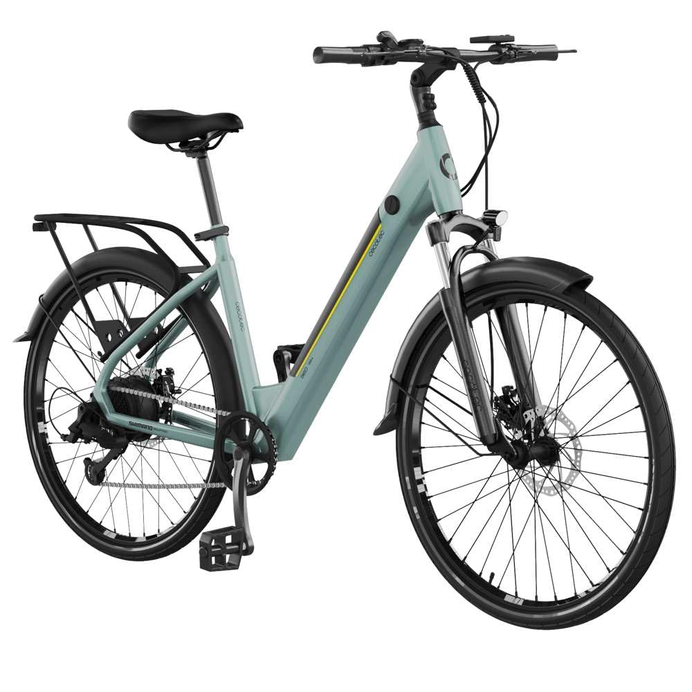 Cecotec Bicicleta Eléctrica de Ciudad Urban. 250W, Ruedas de 28", 90Km de Autonomía, Batería 460 WH, Suspension Delantera, Cambio Shimano de 7 Velocidades y Doble Disco de Freno